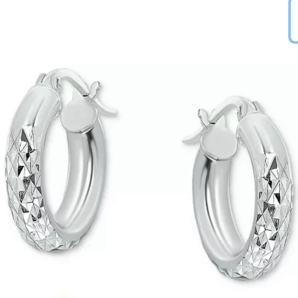 Hoop Earrings in Sterling Silver.